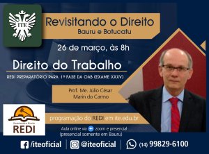 Redi: s�bado tem Direito do Trabalho