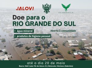 RS: ITE arrecada �gua e produtos de higiene