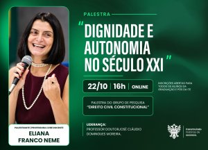 Palestra falar� sobre dignidade e autonomia no s�culo XXI