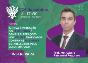 Palestra destaca a nova tipificao do feminicdio