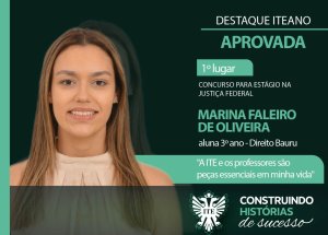 Iteana conquista 1� Lugar no concurso para est�gio na Justi�a Federal