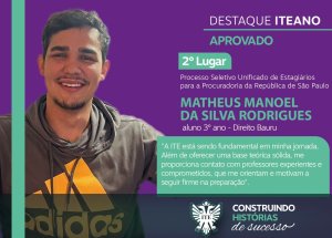 Iteano conquista 2� lugar em est�gio da Procuradoria