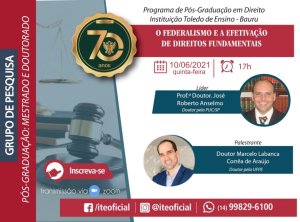Grupo de pesquisa oferece palestra sobre os direitos fundamentais e o federalismo nesta quinta