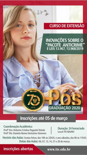 Curso de extens�o da ITE detalha o 'pacote anticrime'