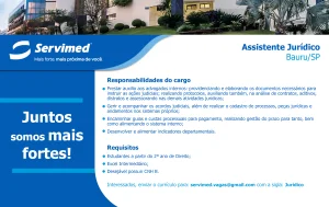 Servimed contrata estudante de Direito