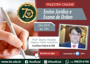 Conselheiro Federal da OAB palestra na ITE sobre ensino jurdico e Exame de Ordem