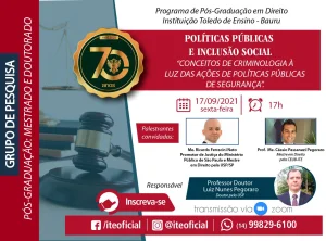 Palestra com promotor de Justia abordar os conceitos de criminologia