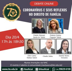 Coronav�rus e Direito de Fam�lia s�o alvos de debate online
