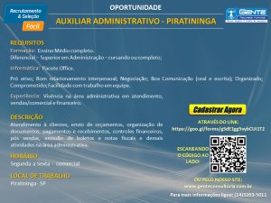 Administra��o: h� vaga para auxiliar