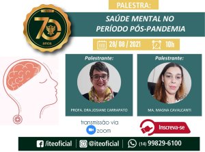 Palestra destaca a sa�de mental p�s-pandemia