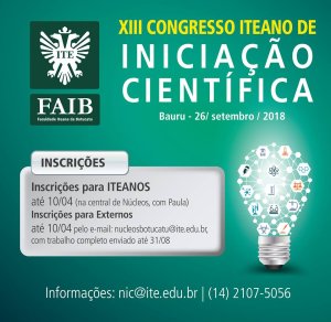 Vem a� o VIII Congresso Iteano de Inicia��o Cient�fica (ITE Botucatu)