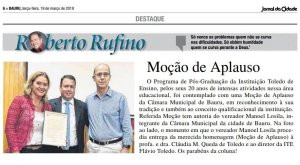 ITE recebe Mo��o de Aplauso pelos 20 anos de P�s