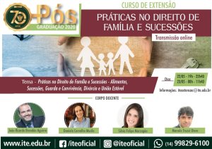 Curso de extens�o da ITE ensina sobre pr�ticas no Direito de Fam�lia e Sucess�es