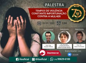 A viol�ncia contra a mulher � tema de palestra aberta ao p�blico�nesta quarta