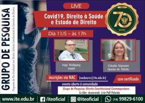 ITE oferece palestra sobre covid-19, Direito � Sa�de e Estado de Direito