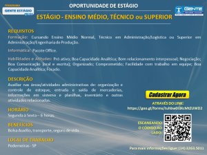 Est�gio para alunos de Administra��o ou Engenharia de Produ��o