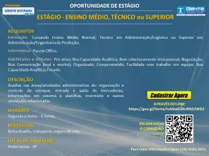 Estgio para alunos de Administrao ou Engenharia de Produo