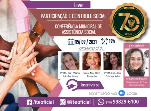 Live discute participa��o e controle social nesta quarta