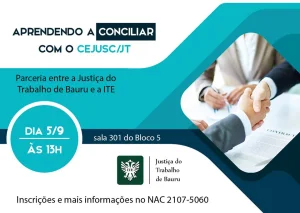 Vem a a terceira edio do 'Aprendendo a conciliar com o Cejusc/JT'