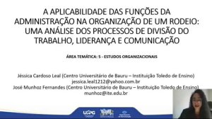Egressa apresenta artigo em pr�-congresso internacional de Administra��o