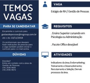 Est�gio de RH/Gest�o de Pessoas
