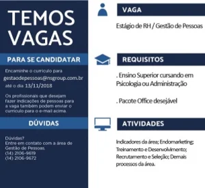 Estgio de RH/Gesto de Pessoas