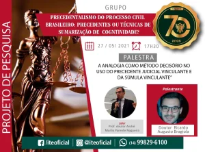 A analogia como mtodo decisrio ser tema de palestra