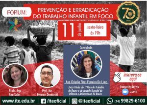 F�rum debate a preven��o e a erradica��o do trabalho infantil