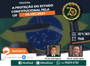 Palestra detalhar� a prote��o do Estado Constitucional