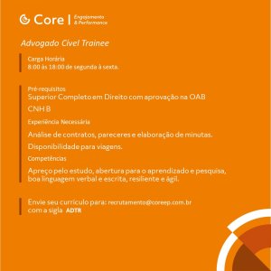 Vaga para advogado c�vel trainee