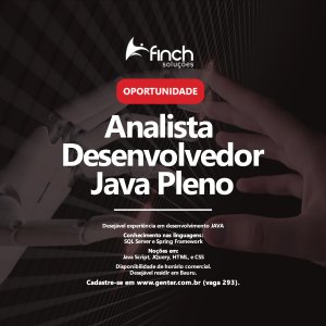 H� vaga para Analista Desenvolvedor Java Pleno