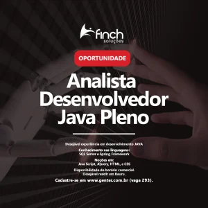 H vaga para Analista Desenvolvedor Java Pleno