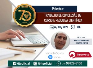 Nesta ter�a tem minicurso sobre pesquisa cient�fica e TCC