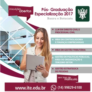 Ps-graduao: Abertas as inscries para as especializaes da ITE