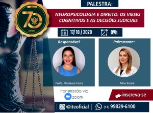 Neuropsicologia e Direito ser�o foco de palestra neste s�bado