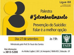 Setembro Amarelo: ITE Botucatu tem palestra nesta sexta