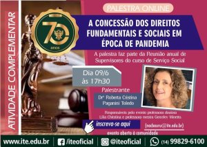 Servi�o Social: Reuni�o de Supervisores realiza palestra sobre direitos fundamentais e sociais em �poca de covid-19