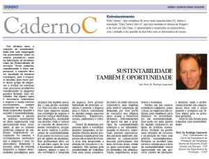 Sustentabilidade e oportunidade so temas de artigo