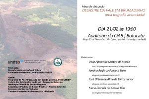 Em Botucatu, ITE, Unesp e OAB discutem a trag�dia de Brumadinho