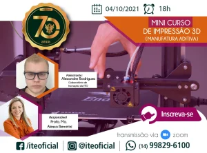 ITE oferece minicurso gratuito de impresso 3D