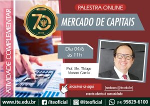 O mercado de capitais ser� tema de palestra na pr�xima quinta-feira