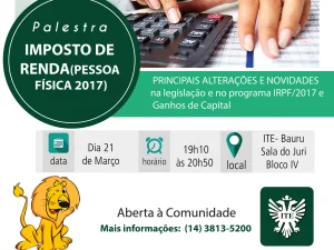 Declarao do Imposto de Renda  tema de palestras na ITE