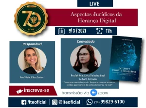Palestra abordar os aspectos jurdicos da herana digital nesta tera