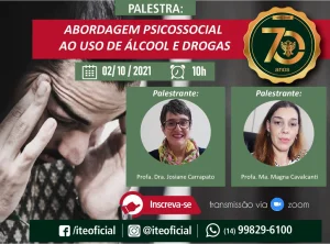 Palestra fala sobre o uso de lcool e drogas em abordagem psicossocial