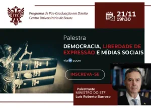 Ministro do STF palestra sobre democracia, liberdade de expresso e mdias sociais