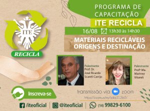 ITE Recicla/Cipa ensinar� sobre origens e destina��o de materiais recicl�veis nesta ter�a