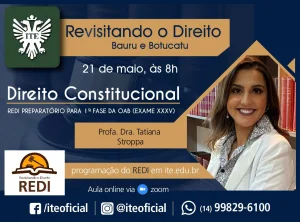 Sbado tem Direito Constitucional no Redi&nbsp;