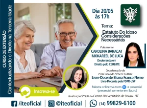 O Estatuto do Idoso ser tema de palestra nesta sexta&nbsp;