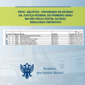 Botucatu: ITE aprova maioria no programa de est�gio da Justi�a Federal