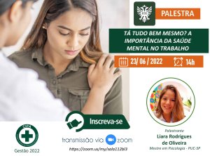 Palestra da Cipa aborda a sa�de mental no trabalho